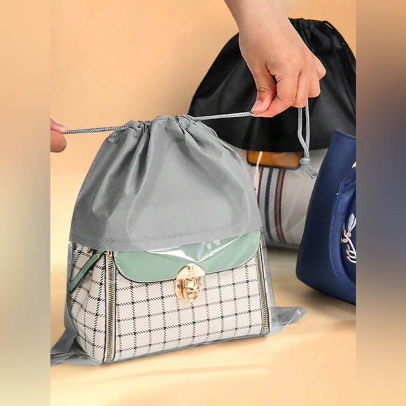 Dust Bags. 4 Piece Set of Black Drawstring Dust Proof Handbag Covers. NEW! - Picture 2 of 10
